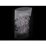 műanyag (akril) dísz, fűzhető dekoráció, HÓPEHELY, JÉGVIRÁG alakú (ÁTTETSZŐ) 45 mm (12 db/doboz)