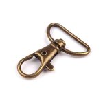 karabiner 25 mm-es (rugós), forgó 28*40 mm ÓSÁRGARÉZ színű (szalagos)