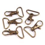 karabiner 25 mm-es (rugós), forgó 28*40 mm ÓSÁRGARÉZ színű (szalagos)