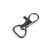 karabiner (rugós), forgó 16*38 mm FEKETE színű (szalagos)