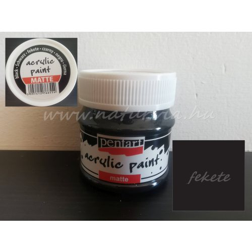 akril festék, matt, FEKETE (Pentart) - 50 ml