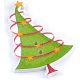 Fenyőfa, karácsonyfa alakú fa gomb 02., SZINES (10 db/csomag)