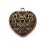 Fém medál, SZÍV alakú (kétoldalas, domború), réz színű (ódon réz)