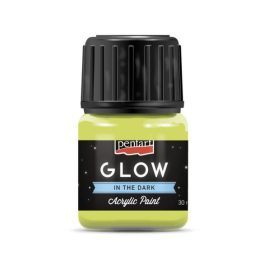   akril festék, GLOW sötétben világító, LIMEZÖLD (Pentart) - 30 ml