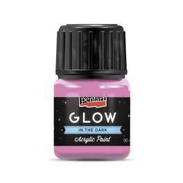   akril festék, GLOW sötétben világító, PINK (Pentart) - 30 ml
