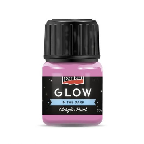 akril festék, GLOW sötétben világító, PINK (Pentart) - 30 ml