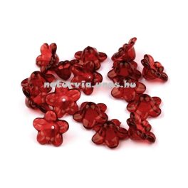   Harang alakú virág, akril harangvirág gyöngy (12 mm), KÁRMINVÖRÖS / BARNÁS VÖRÖS (10 db/csomag)
