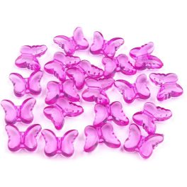   Lepke / pillangó alakú akril gyöngy (15*18 mm), LILA (20 db/csomag)
