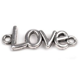 Fém köztes - LOVE, platina színű 