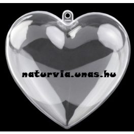   műanyag (akril) forma, 2 részes, átlátszó / áttetsző SZÍV (10 cm)