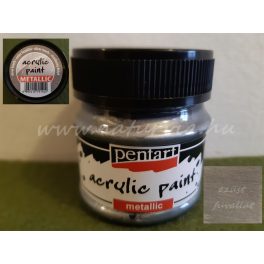   akril festék, metál, SILVER TOUCH / EZÜST FUVALLAT (Pentart) - 50 ml