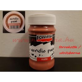   akril festék, matt, TERRAKOTTA / VÖRÖSBARNA AGYAG (Pentart) - 100 ml