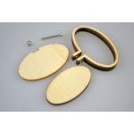 fa medál szett, mini, fekvő OVÁLIS (mini hímzőkeret, hímzőráma) 45*27 mm