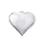 műanyag (akril) dísz, fűzhető dekoráció, SZÍV alakú (ÁTTETSZŐ) 53*57 mm (1 db/csomag)