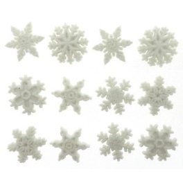 Gomb csomag (12 db-os), CSILLÁMLÓ HÓPELYHEK 1,7 cm