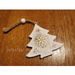 függő dísz szett, KARÁCSONY, fém CSILLAG, SZÍV és FENYŐFA / KARÁCSONYFA - vintage fehér-arany  UTOLSÓ DARAB!!!