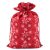 Mikulás zsák, zacskó karácsonyi csomagoláshoz, HÓPEHELY mintával (20 * 30 cm), PIROS