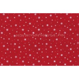   Filc, barkácsfilc anyag A4 (20*30 cm) méretben, mintás CSILLAGOS / CSILLAG MINTA PIROS alapon