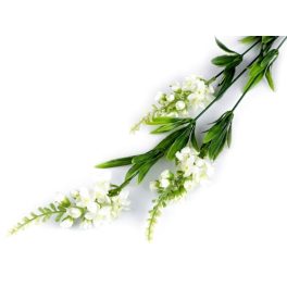   Művirág, műnövény CSOKOR levelekkel, virágokkal (77 cm), FEHÉR színű