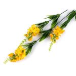 Művirág, műnövény CSOKOR levelekkel, virágokkal (77 cm), SÁRGA színű