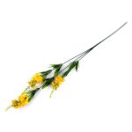 Művirág, műnövény CSOKOR levelekkel, virágokkal (77 cm), SÁRGA színű