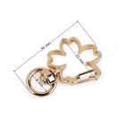 karabiner (rugós), forgó 23*35 mm EZÜST színű, NÉGYLEVELŰ LÓHERE alakú