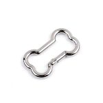 karabiner, 28*48 mm EZÜST színű, CSONT alakú