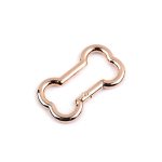 karabiner, 28*48 mm RÓZSAARANY / ROSE GOLD színű, CSONT alakú