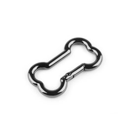   karabiner, 28*48 mm FEKETE (nikkel szín) színű, CSONT alakú