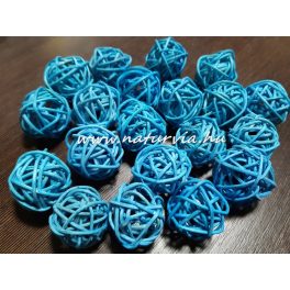   vessző gömb, vesszőgömb / labda, rattan golyó (3 cm), TÜRKIZKÉK (5 db / csomag)