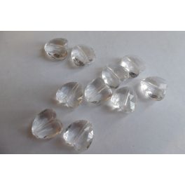   Akril közepes SZÍV alakú gyöngy, 1,5 cm ÁTTETSZŐ / ÁTLÁTSZÓ