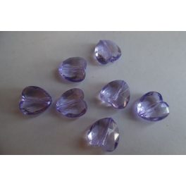 Akril közepes SZÍV alakú gyöngy, 1,5 cm LILA