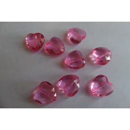 Akril közepes SZÍV alakú gyöngy, 1,5 cm RÓZSASZÍN