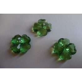 Akril óriás NÉGYLEVELŰ LÓHERE, 2,5 cm ZÖLD