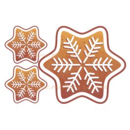   Filc, barkácsfilc anyag A4 (~ 20*30 cm) KARÁCSONYI mintás - MÉZESKALÁCS CSILLAGOK