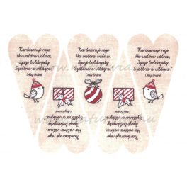   filc, barkácsfilc anyag A4 (~ 20*30 cm) KARÁCSONYI mintás - KARÁCSONYI REGE drapp szívben
