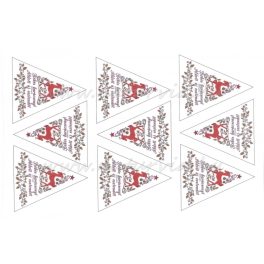   Filc, barkácsfilc anyag A4 (~ 20*30 cm) KARÁCSONYI mintás - SZARVASOS HÁROMSZÖGEK magyar