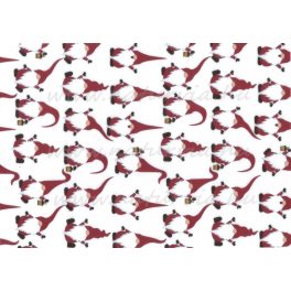   Filc, barkácsfilc anyag A4 (~ 20*30 cm) KARÁCSONYI mintás - VIDÁM PIROS mini MANÓK