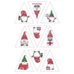 Filc, barkácsfilc anyag A4 (~ 20*30 cm) KARÁCSONYI mintás - MANÓK HÁROMSZÖGEKBEN 