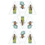 Filc, barkácsfilc anyag A4 (~ 20*30 cm) KARÁCSONYI mintás - ÉDES mosolygós TÜNDÉREK / ANGYALOK háromszögekben