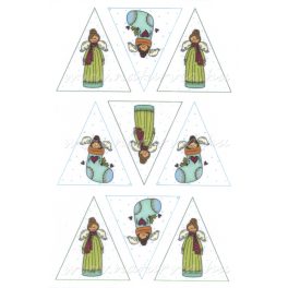   Filc, barkácsfilc anyag A4 (~ 20*30 cm) KARÁCSONYI mintás - ÉDES mosolygós TÜNDÉREK / ANGYALOK háromszögekben