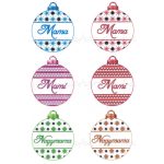 Filc, barkácsfilc anyag A4 (~ 20*30 cm) KARÁCSONYI mintás - gömbök MAMA, MAMI, NAGYMAMA felirattal