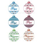 Filc, barkácsfilc anyag A4 (~ 20*30 cm) KARÁCSONYI mintás - gömbök PAPA, PAPI, NAGYPAPA felirattal