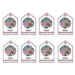 Filc, barkácsfilc anyag A4 (~ 20*30 cm) MAGYAROS - "MAGYAR KÉZMŰVES TERMÉK" feliratú cimke kalocsai mintával (5 * 3,5 cm)