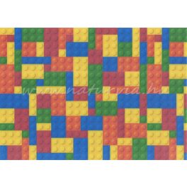   Filc, barkácsfilc anyag A4 (~ 20*30 cm) GYERMEK mintás - LEGO / ÉPÍTŐKOCKA apróban (puha filc)