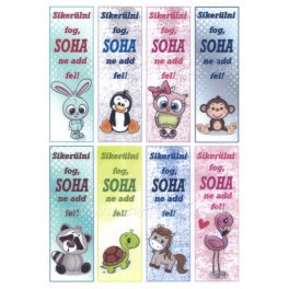   filc, barkácsfilc anyag A4 (~ 20*30 cm) MOTIVÁCIÓS KÖNYVJELZŐ - SIKERÜLNI FOG, SOHA NE ADD FEL felirattal, állatos
