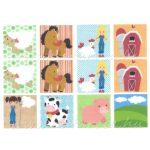 Filc, barkácsfilc anyag A4 (~ 20*30 cm) MEMÓRIA játék / kártya alap - FARM