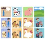 Filc, barkácsfilc anyag A4 (~ 20*30 cm) MEMÓRIA játék / kártya alap - FARM