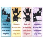 filc, barkácsfilc anyag A4 (~ 20*30 cm) KÖNYVJELZŐ, CICÁS "CICÁS LESZEK, AMÍG ÉLEK" felirattal