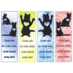 filc, barkácsfilc anyag A4 (~ 20*30 cm) KÖNYVJELZŐ, CICÁS "CICÁS LESZEK, AMÍG ÉLEK" felirattal